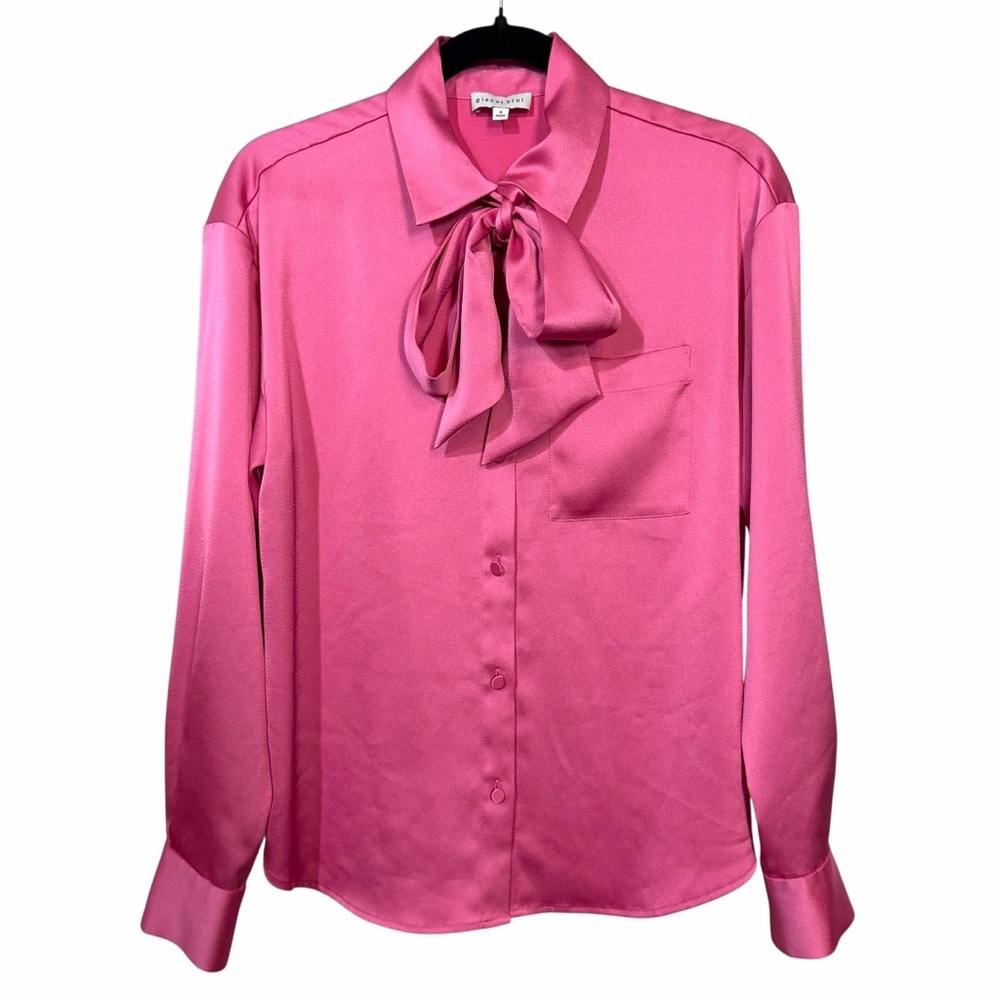 Gianni Bini Pink Women's Blouse with PussyBow Detail